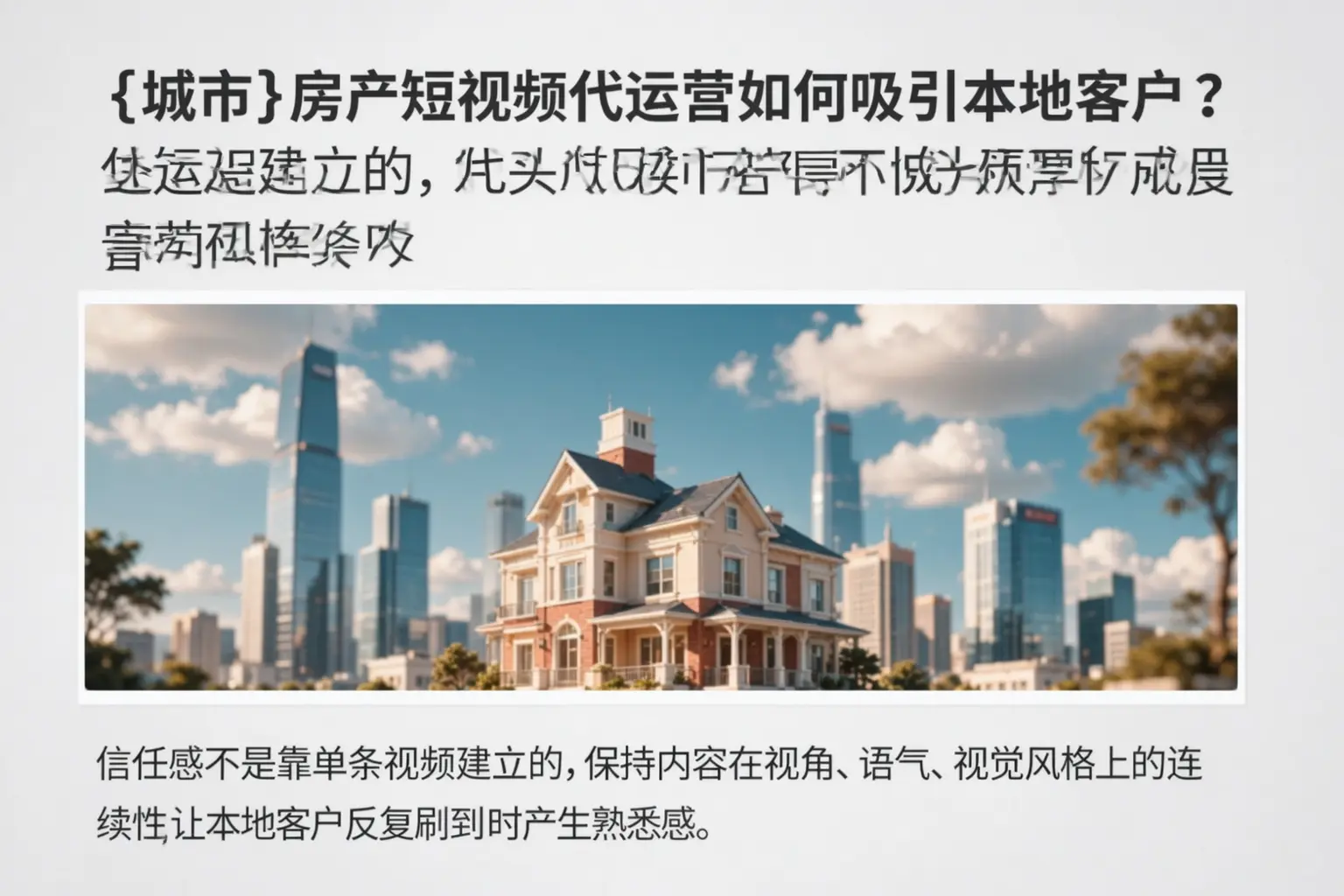 路南房产短视频代运营如何吸引本地客户？